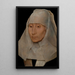 porträtt av en äldre kvinna - Hans Memling — inramlat konstverk på väggen