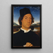 porträtt av en okänd man med ett brev - Hans Memling — inramlat konstverk på väggen