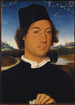 porträtt av en okänd man med ett brev - Hans Memling — vy av konstverket
