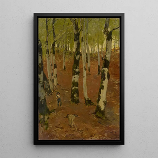 Hans Sandreuter - GruyresBeech Grove with Wood Gatherer.webp