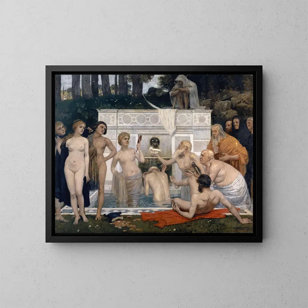 La Fontaine de jouvence - Hans Sandreuter — inramlat konstverk på väggen