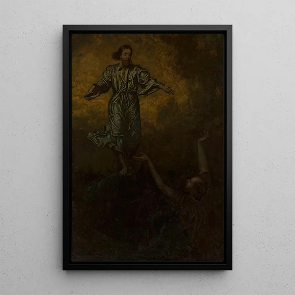 Christ et Saint Pierre - Hans Thoma — inramlat konstverk på väggen