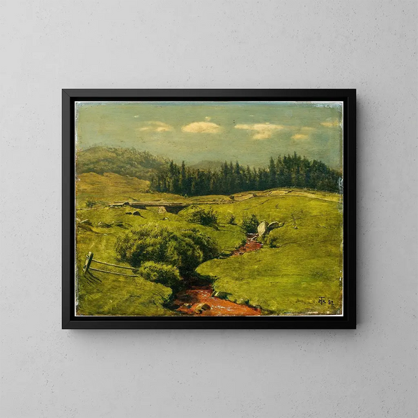 Le ruisseau brun - Hans Thoma — inramlat konstverk på väggen