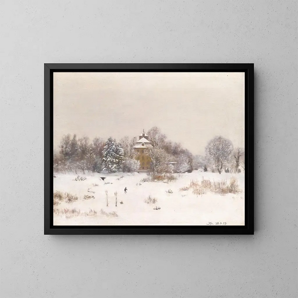 La lande près de Francfort en hiver - Hans Thoma — inramlat konstverk på väggen