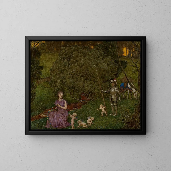 Chevalier de fabel - Hans Thoma — inramlat konstverk på väggen