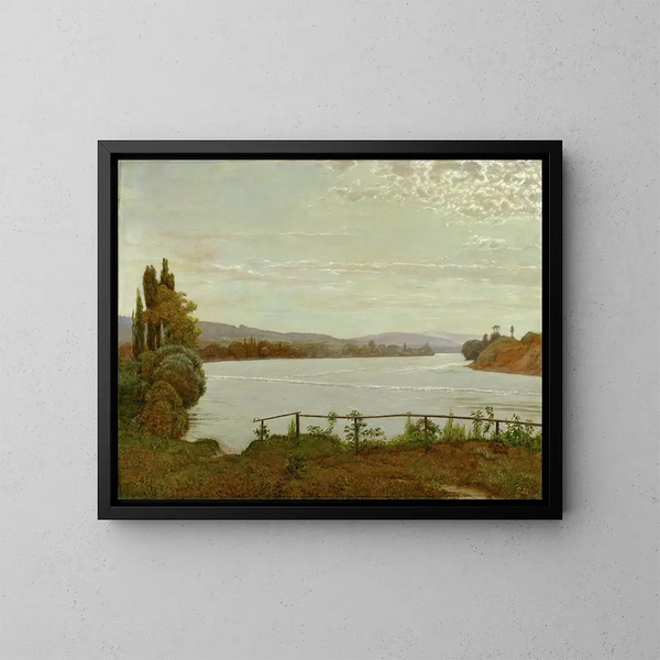 Morgon över Haut-Rhin nära Schaffhausen - Hans Thoma — inramlat konstverk på väggen