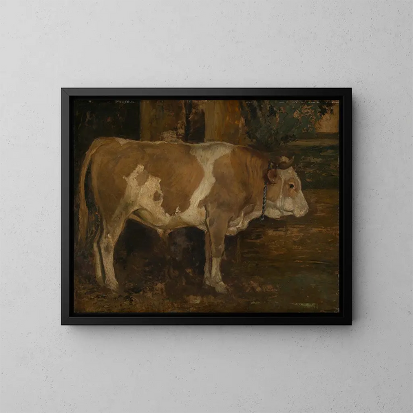 Bison i skogen - Hans Thoma — inramlat konstverk på väggen