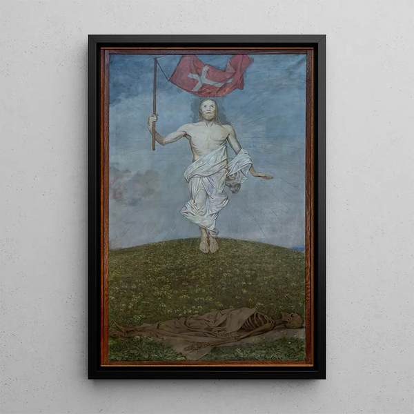 Triptyk påskens Uppståndelse av Kristus - Hans Thoma — inramlat konstverk på väggen