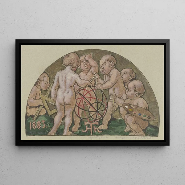 Hans Thoma - Putten mit Armillarsphre aus dem zerstrten Mosaik am Haus Zum Kaiser Karl an der Frankfurter Hauptwache.webp
