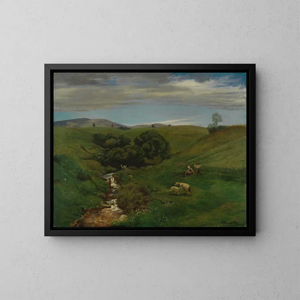 Prairie de la Forêt-Noire - Hans Thoma — inramlat konstverk på väggen