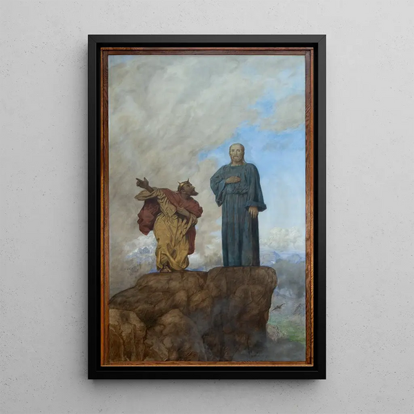 La Tentation du Christ - Hans Thoma — inramlat konstverk på väggen