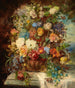 sommarblommor på ett fönsterbräde - Hans Zatzka — vy av konstverket