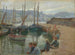 pojkar på vägg i Penzance hamn - Harold Charles Francis Harvey — vy av konstverket
