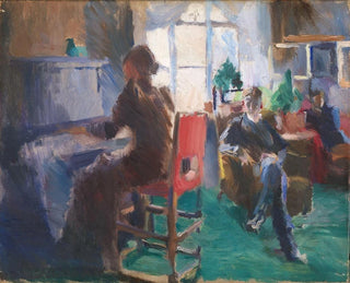vid piano - Harriet Backer — vy av konstverket
