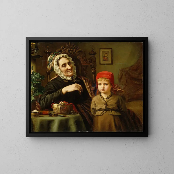 Le Petit Chaperon rouge - Harriet Backer — inramlat konstverk på väggen