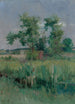 Vue impressionniste av träd och en bäck - Harry Aiken Vincent — vy av konstverket