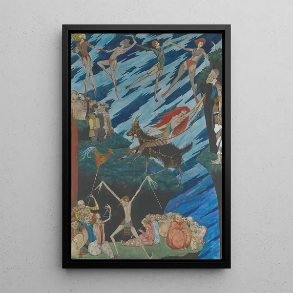 Jag flyger härifrån i ett språng till helvetet eller var som helst för att lämna det - Harry Clarke — inramlat konstverk på väggen