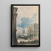 Stadsscen - Harry Willson — inramlat konstverk på väggen