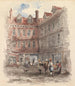 stadsbild med försäljare - Harry Willson — vy av konstverket