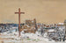 Croix sur une colline d'hiver - Harvey T. Dunn — vy av konstverket