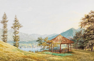 Heinrich Adam - Ansicht vom Tegernsee mit dem groen Paraplui.webp