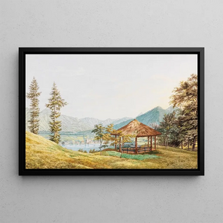 Heinrich Adam - Ansicht vom Tegernsee mit dem groen Paraplui.webp