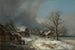 Rue de Village en Hiver avec Abreuvoir - Heinrich Bürkel — vy av konstverket
