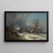 Rue de Village en Hiver avec Abreuvoir - Heinrich Bürkel — inramlat konstverk på väggen
