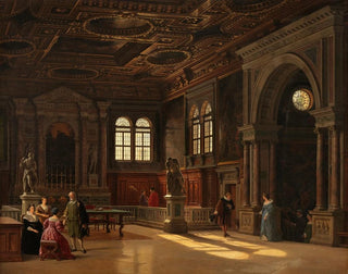 inomhus av Scuola di San Rocco, Venedig - Heinrich Hansen — vy av konstverket