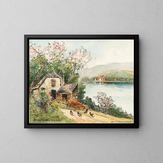 Vår i Wachau-dalen - Heinrich Josef Wertheim — inramlat konstverk på väggen