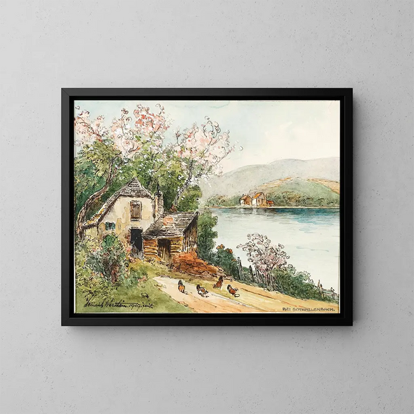 Vår i Wachau-dalen - Heinrich Josef Wertheim — inramlat konstverk på väggen