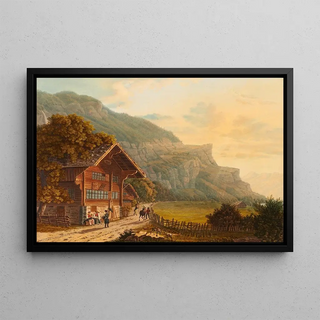 Heinrich Meichelt - Vue de la promenade de Meiringen la chute du Reichenbach.webp