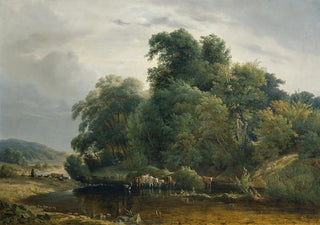 Heinrich Peyer - Landschaft mit Viehherde und Hirtin.webp