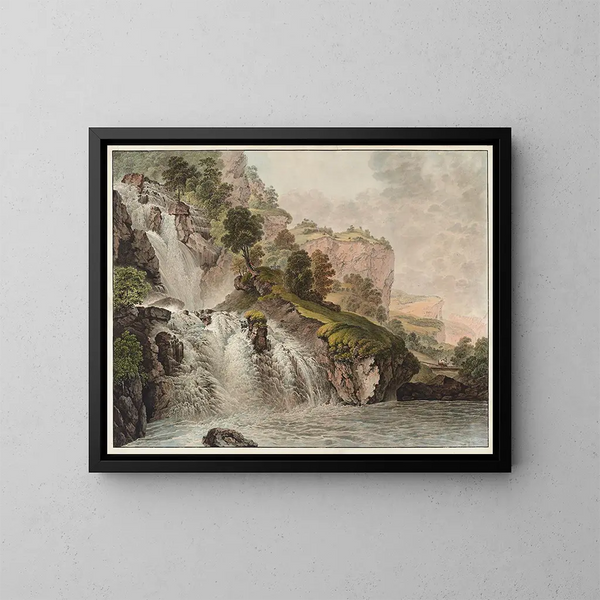 Dernière cascade du Reichenbach dans la vallée d'Oberhasli - Heinrich Rieter — inramlat konstverk på väggen