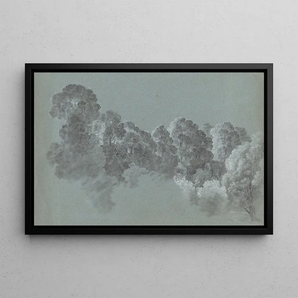 Cimes des Arbres de la Forêt Frappées par la Lumière - Heinrich Rieter — inramlat konstverk på väggen