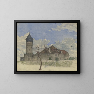 La tour de guet à Sachsenhausen - Heinrich Rumbler — inramlat konstverk på väggen