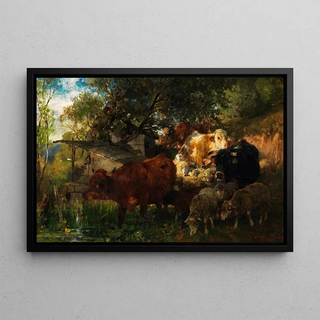 Heinrich Von Zgel - Khe und Schafe an der Trnke.webp
