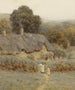 En stuga i Gloucestershire under Cotswolds-bergen - Helen Allingham — vy av konstverket