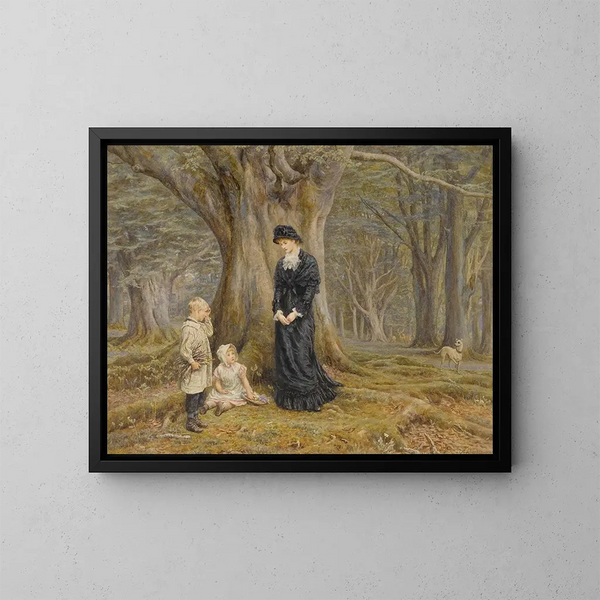 La dame du manoir - Helen Allingham — inramlat konstverk på väggen