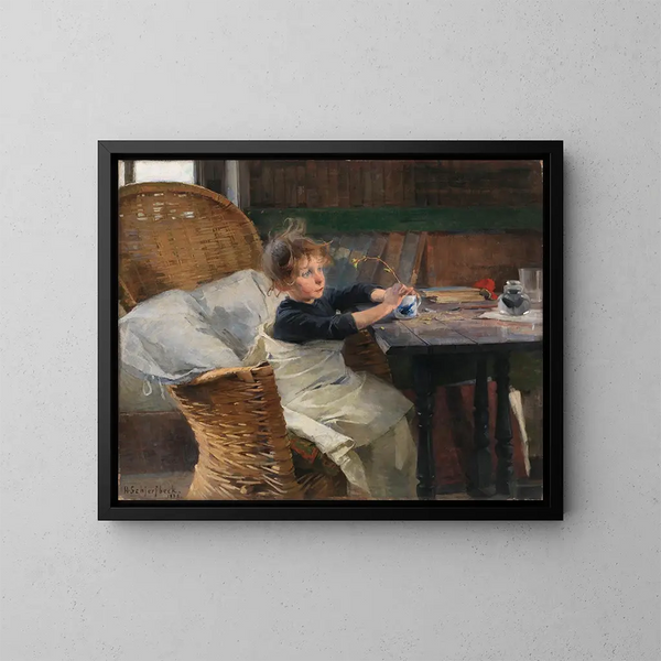 Le Convalescent - Helene Schjerfbeck — inramlat konstverk på väggen