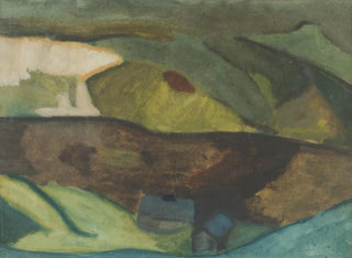 Cabanes de pêche au bord de la rivière Motif de Granvg Faxlven - Helmer Osslund — vy av konstverket
