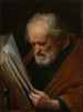 en halvkroppsfigur av en apostel som läser - Hendrick Bloemaert — vy av konstverket