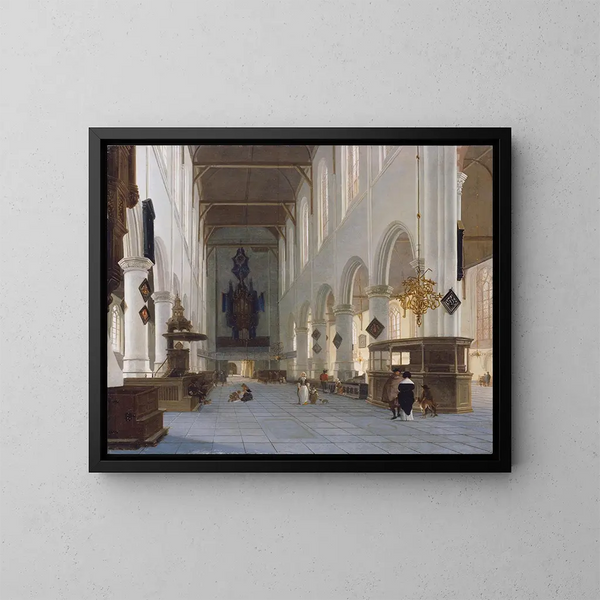 L'intérieur de l'Oude Kerk à Delft - Hendrick Cornelisz van Vliet — inramlat konstverk på väggen