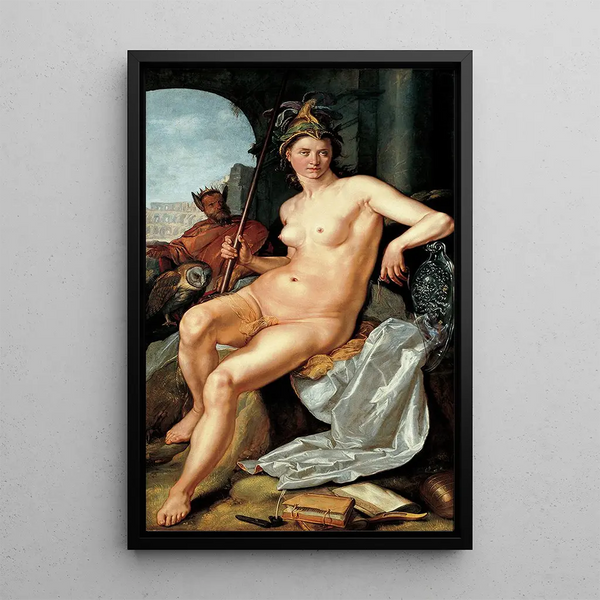 Minerve - Hendrick Goltzius — inramlat konstverk på väggen