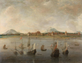 Vue de Batavia - Hendrick Jacobsz Dubbels — vy av konstverket