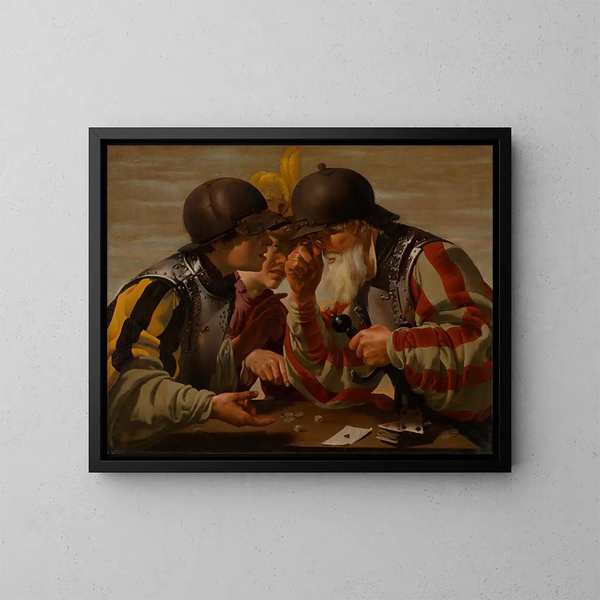 Les Joueurs - Hendrick Ter Brugghen — inramlat konstverk på väggen