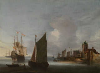 Hendrick van Anthonissen - Ships near Zierikzee with the Zuidhavenpoort in the Background.webp