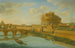 Rom, vy över Tibern med Castel Sant'Angelo och Pont Sant'Angelo, Sankta Petrus basilika i fjärran - Hendrik Frans van Lint — vy av konstverket