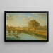 Rom, vy över Tibern med Castel Sant'Angelo och Pont Sant'Angelo, Sankta Petrus basilika i fjärran - Hendrik Frans van Lint — inramlat konstverk på väggen