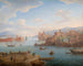 Vue d'un port méditerranéen - Hendrik Frans van Lint — vy av konstverket